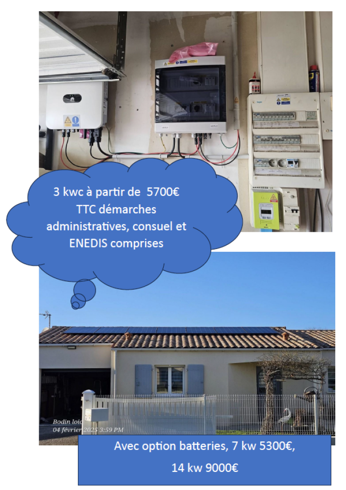 pose panneaux photovoltaïques et batterie de stockage électricien Royan Saintes Saujon Loïc Bodin