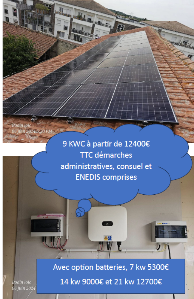 pose panneaux photovoltaïques et batterie de stockage électricien Royan Saintes Saujon Loïc Bodin